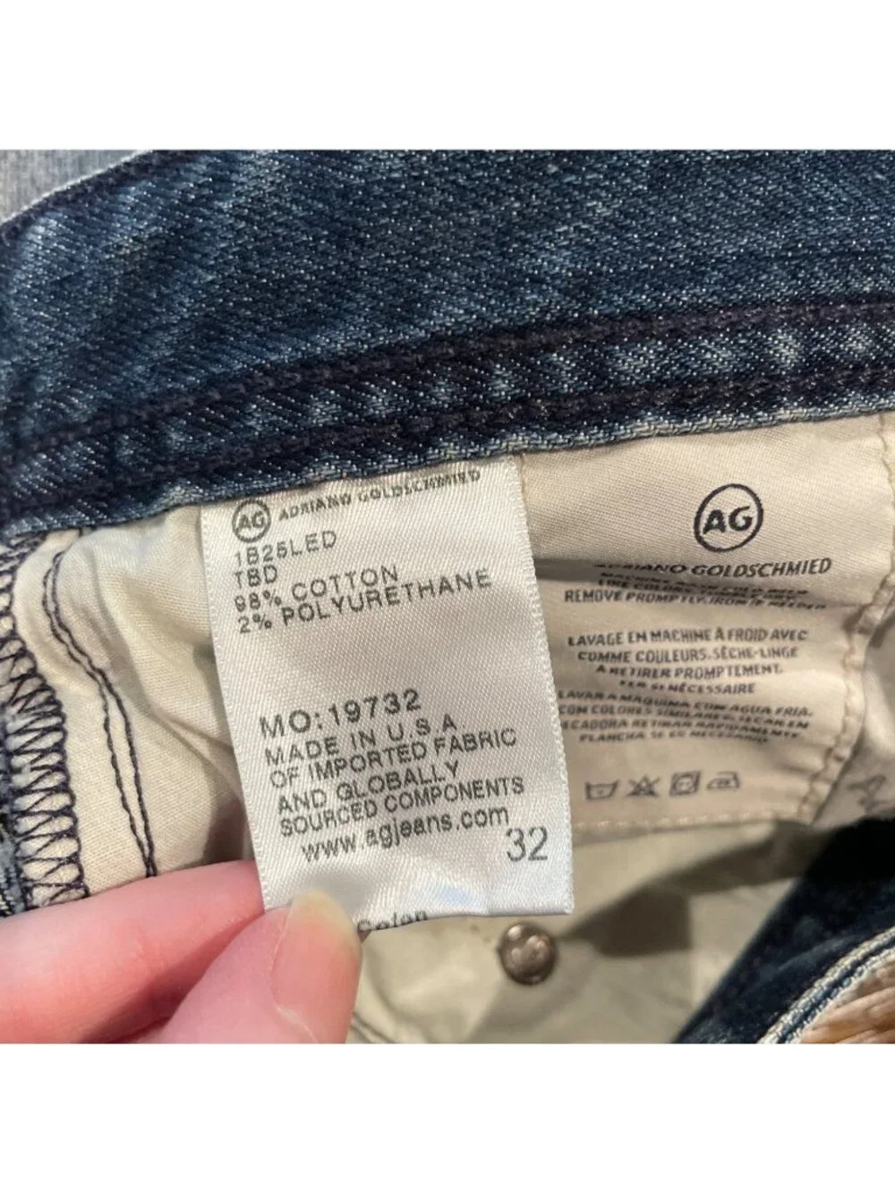 AG Owens Athletic Jean Mens 32x33 Paint Splatter Festival Grunge Distressed